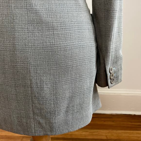 Vintage 90s Henri Bendel Long Wool Blazer 2 – Made in Italy, Gray Longline Style - Picture 8 of 13